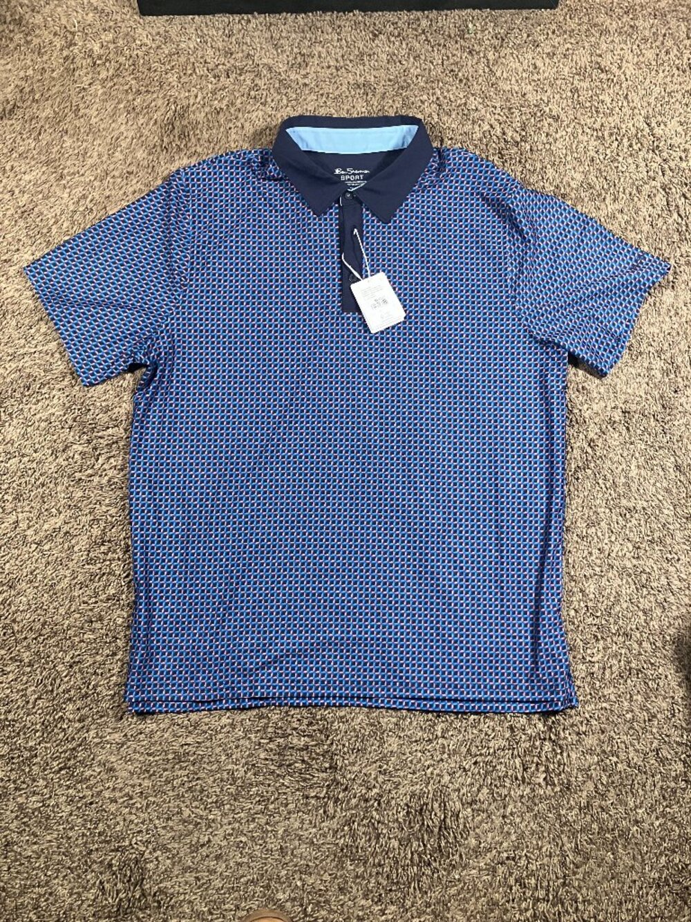 Ben Sherman Sport Golf Blue Short Sleeve Polo New with Tags
